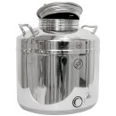 Edelstahlkannen geschweißt:  Fischer Polish-Line Edelstahlkanne in verschiedenen Ausführungen mit Zubehör, von  3L, 10L, 15L, 30L, 50L, 75L bis 100L 25 Liter ohne Hahn