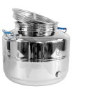 Edelstahlkannen geschweißt:  Fischer Polish-Line Edelstahlkanne in verschiedenen Ausführungen mit Zubehör, von  3L, 10L, 15L, 30L, 50L, 75L bis 100L 25 Liter mit Premium V2A Kugelhahn 1/2"