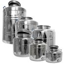 Edelstahlkannen geschweißt:  Fischer Polish-Line Edelstahlkanne in verschiedenen Ausführungen mit Zubehör, von  3L, 10L, 15L, 30L, 50L, 75L bis 100L 25 Liter mit Premium V2A Kugelhahn 1/2"