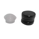 250 Stück: Handschraubverschlüsse Farbe Schwarz, PP31.5 mit Gewinde, mit Ölausgießer und Abriss-Lasche / Originalitätsring / Originalitäts-Sicherung