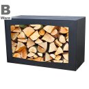 B-Ware - YERD Holzbox Holzregal schwarz: Kaminholz-Regal...