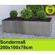 YERD Metall Hochbeet 200x100x80cm - Edelstahl Hochbeet "Square 200"