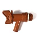 YERD Regenfass Country: Regentonne Wassertank Fass 140 Liter 3/4" Zoll Auslauf mit Messinggewinde, sehr dekorative und realistisches Holzfass-Design, Regenwasser-Speicher aus frostfestem PE-Kunststoff, inkl. Aulaufhahn (Größe "2"), mit Deckel,  made in EU