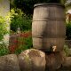 YERD Regenfass Country: Regentonne Wassertank Fass 140 Liter 3/4" Zoll Auslauf mit Messinggewinde, sehr dekorative und realistisches Holzfass-Design, Regenwasser-Speicher aus frostfestem PE-Kunststoff, inkl. Aulaufhahn (Größe "2"), mit Deckel,  made in EU