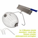 Klassischer Metall- Apfelsammler inkl. Stiel: YERD Rollsammler Apple-Wizard PRO,  komplett aus Metall, Fallobstsammler inkl. zerlegbarem Metall-Stiel,