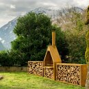 YERD CortenBOX Holzregal 150x60x35cm  2er Set