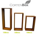 YERD CortenBOX Holzregal 150x60x35cm  2er Set