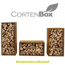 YERD CortenBOX Holzregal 150x60x35cm  2er Set