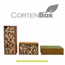 YERD CortenBOX Holzregal 150x60x35cm  2er Set