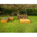 YERD CortenBOX Holzregal 150x60x35cm  2er Set