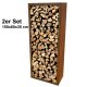 YERD CortenBOX Holzregal 150x60x35cm  2er Set