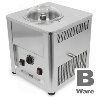 B-Ware Vorführmodell - High-End Profi Eismaschine: Exklusive, kompakte und handgefertigte Eismaschine C1500, mit Kompressor, komplett aus Edelstahl, 30 kg schwer - extrem robust, Profi-Gerät ideal für Labor  oder Haushalt, 1500g Füllmenge