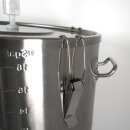 FM60 Maische- Fermenter 60 Liter, Edelstahl, konisch mit Boden-Restauslauf, Gärröhrchen, Innen-Thermometer, luftdicht verschließbarer Spanndeckel, Mini-Gärtank ideal zur flüssigen Fermentation bzw. Hefe-Vergärung bei Wein, Bier, Most / Saft-Fermentation,
