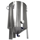 FM60 Maische- Fermenter 60 Liter, Edelstahl, konisch mit Boden-Restauslauf, Gärröhrchen, Innen-Thermometer, luftdicht verschließbarer Spanndeckel, Mini-Gärtank ideal zur flüssigen Fermentation bzw. Hefe-Vergärung bei Wein, Bier, Most / Saft-Fermentation,