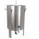 FM60 Maische- Fermenter 60 Liter, Edelstahl, konisch mit Boden-Restauslauf, Gärröhrchen, Innen-Thermometer, luftdicht verschließbarer Spanndeckel, Mini-Gärtank ideal zur flüssigen Fermentation bzw. Hefe-Vergärung bei Wein, Bier, Most / Saft-Fermentation,