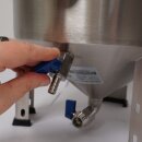 FM30 Maische- Fermenter 30 Liter , Edelstahl, konisch mit Boden-Restauslauf, Gärröhrchen, Innen-Thermometer, luftdicht verschließbarer Spanndeckel, Mini-Gärtank ideal zur flüssigen Fermentation bzw. Hefe-Vergärung bei Wein, Bier, Most / Saft-Fermentation