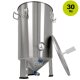 FM30 Maische- Fermenter 30 Liter , Edelstahl, konisch mit Boden-Restauslauf, Gärröhrchen, Innen-Thermometer, luftdicht verschließbarer Spanndeckel, Mini-Gärtank ideal zur flüssigen Fermentation bzw. Hefe-Vergärung bei Wein, Bier, Most / Saft-Fermentation