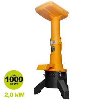 Obstmuser / Obsthäcksler: FISCHER-LAHR  EFC2000, die 2 kW (!) ~2,7 PS  Kernobstschneidemühle, Leistung 1000 kg/h, 230V, Obstmühle elektrisch für Äpfel, Birnen, Quitten (!)... NEU: Teleskop-Einfüllsäule, Transportrad,IP54 Spritzschutz (versandkostenfrei*)