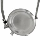 B-Ware Spindelpresse / Obstpresse Fischer V22: manuelle Edelstahl Spindelpresse mit 22 Liter Presskorb, kippbare Spindel, komplett aus Edelstahl - leichte Gebrauchsspuren