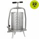 B-Ware Spindelpresse / Obstpresse Fischer V22: manuelle Edelstahl Spindelpresse mit 22 Liter Presskorb, kippbare Spindel, komplett aus Edelstahl - leichte Gebrauchsspuren