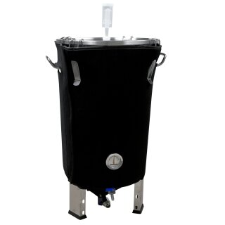 NEU 2027: Isolier-Mantel passend für FISCHER-LAHR Fermenter 30L (340DMF300), Neopren mit Klettverschluss, Thermo-Hülle passgenau mit Aussparungen für das Gärfass zugeschnitten, unten konisch zulaufend (ohne Behälter)