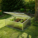YERD Frühbeet / Mini-Treibhaus / Aufzucht-Beet:  Frühbeetkasten mit Aluminium-Rahmen und isolierenden Polycarbonat-Scheiben,  100x60 x (Höhe) 30/40cm
