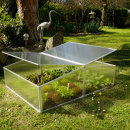 YERD Frühbeet / Mini-Treibhaus / Aufzucht-Beet:  Doppel-Frühbeetkasten mit Aluminium-Rahmen und isolierenden Polycarbonat-Scheiben,  120x100 x (Höhe) 30/40cm