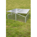 YERD Frühbeet / Mini-Treibhaus / Aufzucht-Beet:  Doppel-Frühbeetkasten mit Aluminium-Rahmen und isolierenden Polycarbonat-Scheiben,  120x100 x (Höhe) 30/40cm