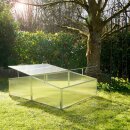 YERD Frühbeet / Mini-Treibhaus / Aufzucht-Beet:  Doppel-Frühbeetkasten mit Aluminium-Rahmen und isolierenden Polycarbonat-Scheiben,  120x100 x (Höhe) 30/40cm