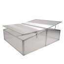 YERD Frühbeet / Mini-Treibhaus / Aufzucht-Beet:  Doppel-Frühbeetkasten mit Aluminium-Rahmen und isolierenden Polycarbonat-Scheiben,  120x100 x (Höhe) 30/40cm