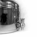 B-Ware Transportkanne POLISHLINE, Edelstahlkanne 5 Liter mit Edelstahl-Hahn, für Lebensmittel, Kanne verschweißt Edelstahlbehälter klein ideal für Branntwein, Öliven-Öl, Balsamico Essig, Federweißer - Deckel schließt nicht komplett