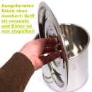 FISCHER-LAHR Edelstahl AISI 304 Honig-Eimer 12 Liter (~16 kg Honig), mit Edelstahl-Deckel, lebensmittelecht, für Honig und Lebensmittel wie Fette, Konditorei-Pasten, kleine Vorteige, Umfüll-Eimer Getränke, Küchen-, Gastro-oder Futter-Eimer