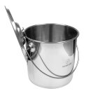 FISCHER-LAHR Edelstahl AISI 304 Honig-Eimer 12 Liter (~16 kg Honig), mit Edelstahl-Deckel, lebensmittelecht, für Honig und Lebensmittel wie Fette, Konditorei-Pasten, kleine Vorteige, Umfüll-Eimer Getränke, Küchen-, Gastro-oder Futter-Eimer