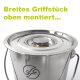 FISCHER-LAHR Edelstahl AISI 304 Honig-Eimer 12 Liter (~16 kg Honig), mit Edelstahl-Deckel, lebensmittelecht, für Honig und Lebensmittel wie Fette, Konditorei-Pasten, kleine Vorteige, Umfüll-Eimer Getränke, Küchen-, Gastro-oder Futter-Eimer