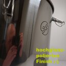FISCHER-LAHR Honig Edelstahl-Lagerfass / Transport-Behälter / Abfüllkübel 25 Liter (ca. 35 kg Honig),  mit Quetschhahn, Spanndeckel mit Silikondichtung luftdicht verschließbar, V2A Edelstahl AISI 304 hochglanzpoliert