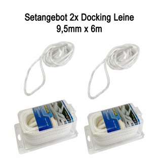 2x Fender & Festmacherleine Nylon Docking-Leine 9,5?mm (3/8?) – 6?m weiß – UV-beständig & reißfest – Ideal für Schlauchboote