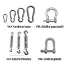Edelstahl V4A Schäkel, Spannschrauben, Karabinerhaken/