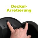 GRAF / GARANTIA Regentonne eckig, IBIZA 200 Liter grau, Regenfass umweltfreundlich aus recyceltem PP, made in Germany