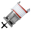 B-Ware Schichtenfilter: Weinfilter-Maschine, 20x20 Weinfilter für max.20 Schichten, inkl. 11 Filterplatten, ohne Pumpe, 400 l/h (je nach Pumpenleistung), Edelstahl-Gehäuse, fahrbar - Rückläufer