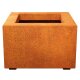 BAJO 1 Corten Metallblumentopf, Design- Objekt aus Cortenstahl, Materialdicke 2mm,45x45x30 cm, made in EU
