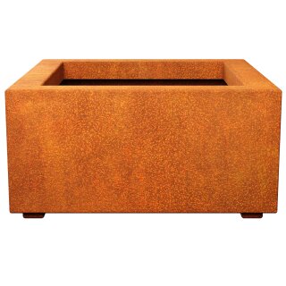 BAJO 2 Corten Metallblumentopf, Design-Objekt aus Corten-Stahl, Materialdicke 2mm, 60x60x30 cm, made in EU
