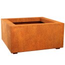 BAJO 2 Corten Metallblumentopf, Design-Objekt aus Corten-Stahl, Materialdicke 2mm, 60x60x30 cm, made in EU