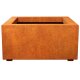 BAJO 2 Corten Metallblumentopf, Design-Objekt aus Corten-Stahl, Materialdicke 2mm, 60x60x30 cm, made in EU