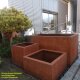 BAJO 4 Corten Metallblumentopf,  rostiges Design aus Corten- Stahl, Materialdicke 2mm, 120x120x30 cm, made in EU  (Versand kostenfrei*)