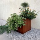 CUBO 1 Corten Metallblumentopf, Design-Objekt aus Corten-Stahl, Materialdicke 2mm, 30x30x30 cm