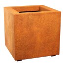 CUBO 2 Corten Metallblumentopf, Design-Objekt aus Corten-Stahl, Materialdicke 2mm, 45x45x45 cm