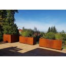 LARGO 1 Corten Metallblumentopf, Design-Objekt aus Corten-Stahl, Materialdicke 2mm, 90x30x30 cm