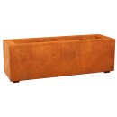 LARGO 1 Corten Metallblumentopf, Design-Objekt aus Corten-Stahl, Materialdicke 2mm, 90x30x30 cm