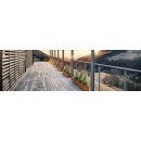 LARGO 3 Corten Metallblumentopf, Design-Objekt aus Corten-Stahl, Materialdicke 2mm,180x30x30 cm