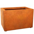 LARGO 5 Corten Metallblumentopf, Design-Objekt aus Corten-Stahl, Materialdicke 2mm, 90x60x60 cm